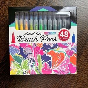 48 dual tip brush and fine tip water based pens.